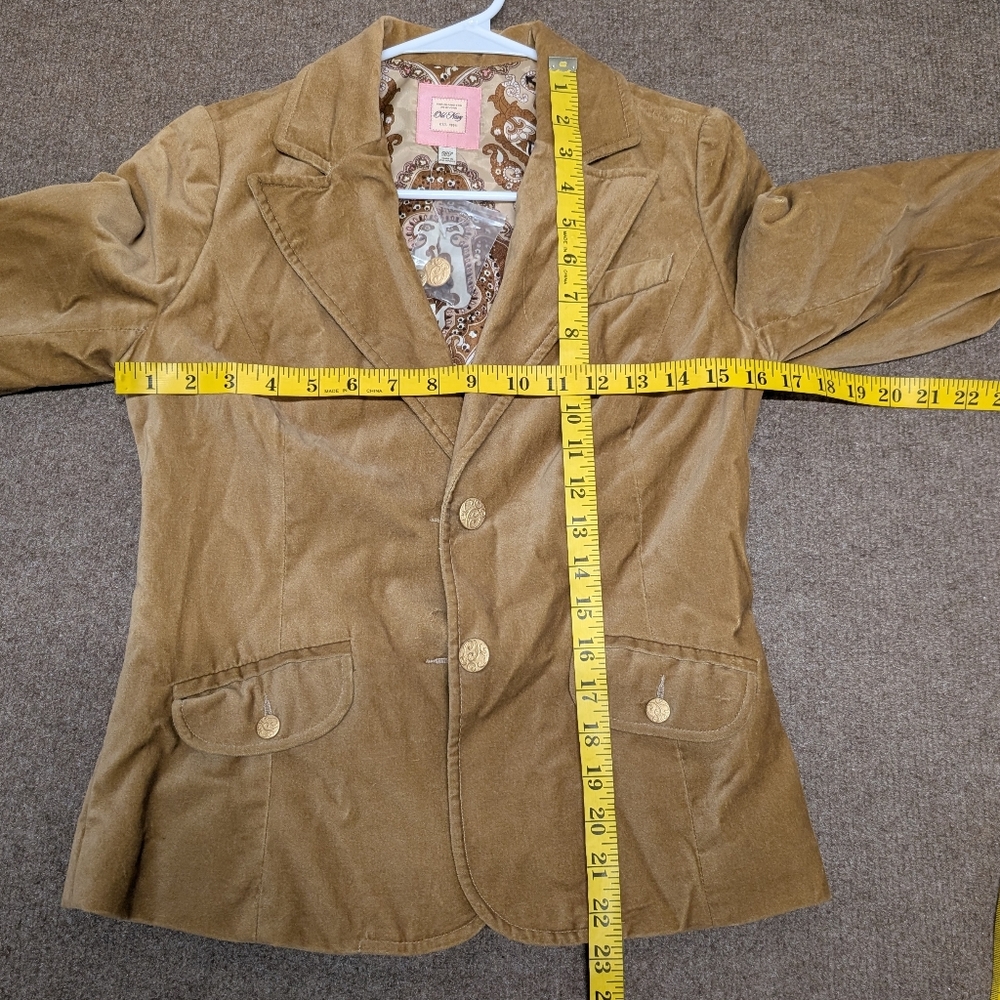 Vintage OLD NAVY Women's Tan Velvet Blazer Y2K Jacket NWOT Deadstock (XS) - Picture 9 of 9